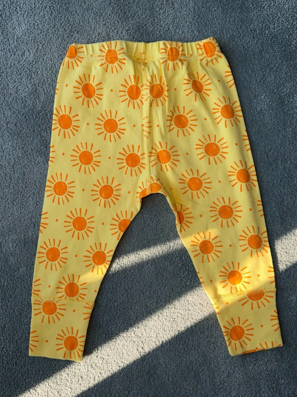 Hanna Andersson Yellow Baby Onesie & Bottoms with Orange Sun Print